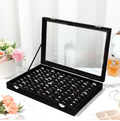 Velour Jewelry Organizer Box with Glass Lid (One Set)